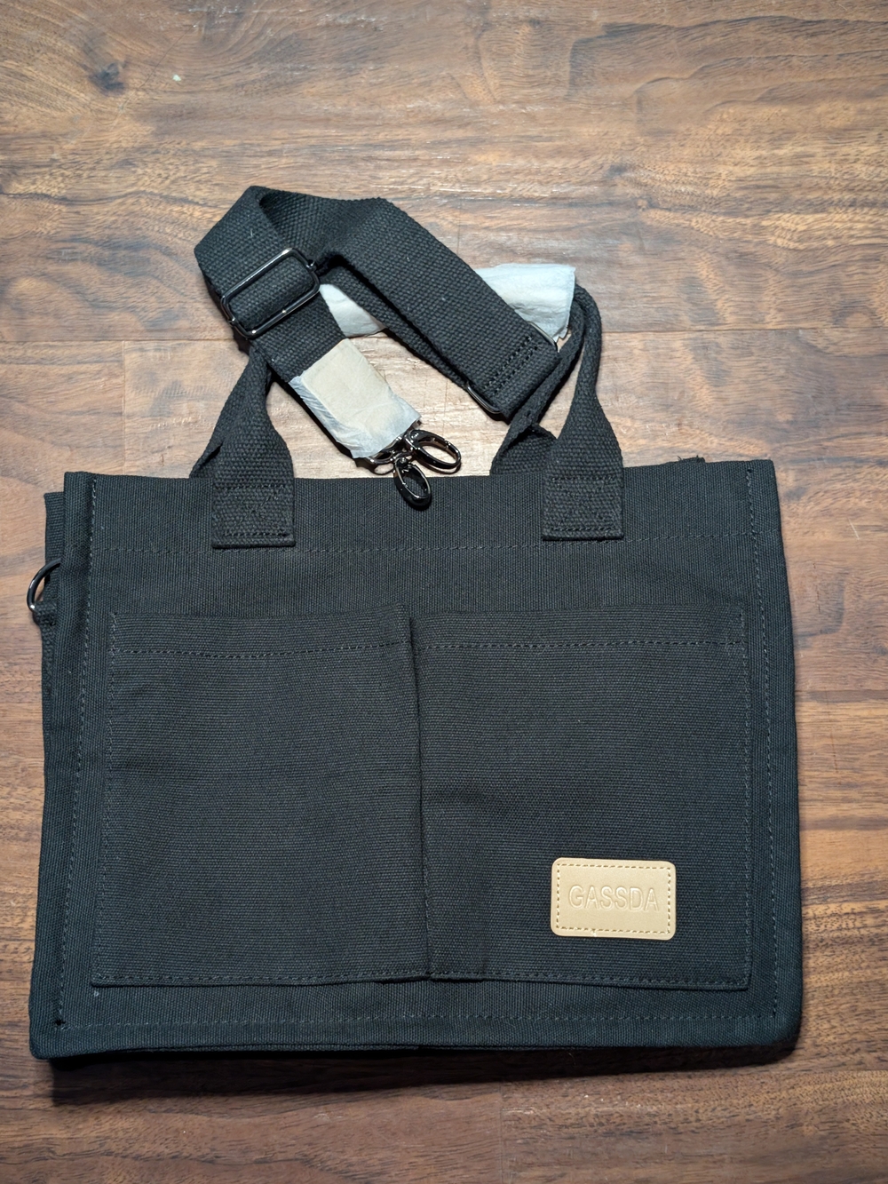 Black Canvas Tote Shoulder Bag